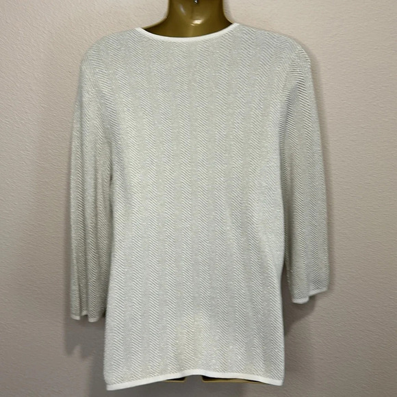 PRESTON & YORK Sparkly Metallic Thread Cardigan Sweater, Size M, EUC - Picture 5 of 7